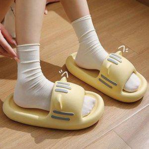 우먼데일리웨어 스타일 안정감 착화쿠션 고양이 실내화 룸슈즈 신발류