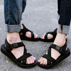 낭여공용 엑스 포인트요소 커플디자인스탠다드 외출코스 샌들 신발류 데일리슈즈 서머 여성쪼리 남자쪼 리