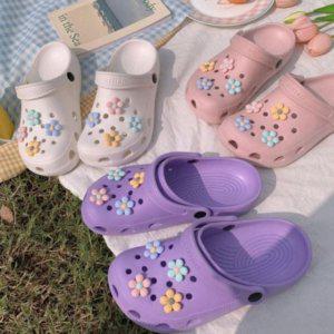 워터플레이 여자 플라워디자인캐주얼 구멍 샌들 신발류 비치슈즈