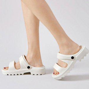 내추럴우먼 하절기 두가지 모던 타입의 실내화 패션슈즈 여성용품 두꺼운굽 슬립형 웨지힐 밴드스트랩