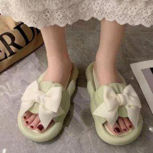 소음감소 사무실리본슬리퍼 시즌 인도어슈즈 수상활동꽃 교사 사무실통굽 슬리퍼쪼리