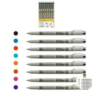 사무용필기구 노트필기 디자인펜 문구세트중성펜 피그마 마이크론 8색 01세트