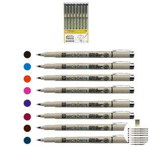 사무용필기구 노트필기 디자인펜 문구세트중성펜 피그마 마이크론 8색 PN세트