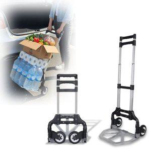 휴대용 접이식 손수레 3단 카트 마트 쇼핑 운반용 캐리어 물류창고 캠핑용 2륜 구르마