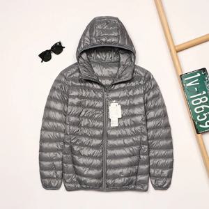 남성용 경량 다운 재킷, 짧은 후드 조커, 경량 얇은 화이트 덕 다운 플러스 사이즈 코트, 2024 가을 및 겨울 신상