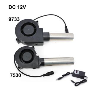 DC 12V 7530 9733 송풍기 팬 바베큐 전력 가변 속도 공기 송풍기 바베큐 피크닉 그릴 목재 스토브 요리 확장 입