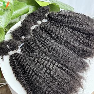 V뷰티 아프로 트위스트 소프트 인모 브레이딩 익스텐션 30g/팩 아프로 곱슬곱슬 벌크 인모 4C 숏 내추럴 블랙 컬러