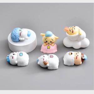 치이카와 레진 책상 장식품 – 카와이 우사기 하치와레 슬리핑 미니 피규어 – 귀여운 선반 자동차 장식 액세서리 선물 아이디어