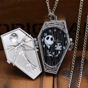 새로운 할로윈 스타일 앤티크 빈티지 쿼츠 포켓 워치 케이스 펜던트 목걸이 체인 정교한 시계 남녀 선물용
