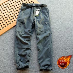 두꺼운 플리스 가을 겨울 따뜻한 레트로 아웃도어 남녀 커플 스트레이트 레그 방풍 하이킹 팬츠 등산 바지