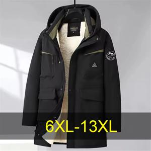 겨울 카고 파카 남성 두꺼운 양털 자켓 코트 플러스 사이즈 13XL 캠프 파카 방수 캐주얼 겨울 롱 자켓 남성 빅 사이즈
