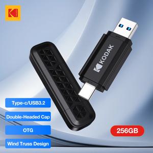 코닥 듀얼 USB 플래시 펜 드라이브 메모리 스틱 USB3.2 Gen 1 OTG 휴대용 U 디스크 32GB 64GB 128GB 256GB 휴대폰 컴퓨터용