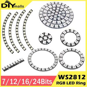 WS2812B 5050 RGB LED 링 Arduino Raspberry Pi용 통합 드라이버가 있는 7/8/12/16/24/60 비트 램프 조명 WS2812