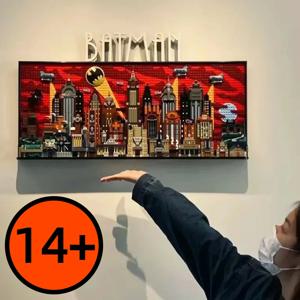 핫토이즈 4210PCS 애니메이션 시리즈 배트 시티 빌딩 스카이라인 빌트 76271 브릭 세트 생일 크리스마스 선물 홈 데코레이션