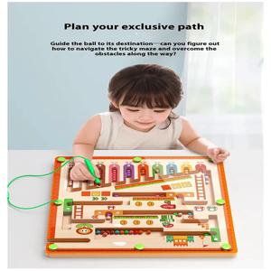 1개 어린이용 자석 미로 워킹볼 아기 집중력 훈련, 글쓰기 논리 사고력 3세 조기 교육 퍼즐