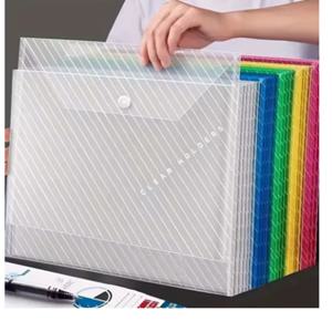 10/20Pcs A4 컬러 파일 가방 두꺼운 플라스틱 대용량 방수 스냅온 보관 가방, 아카이브 시험지 및 책용