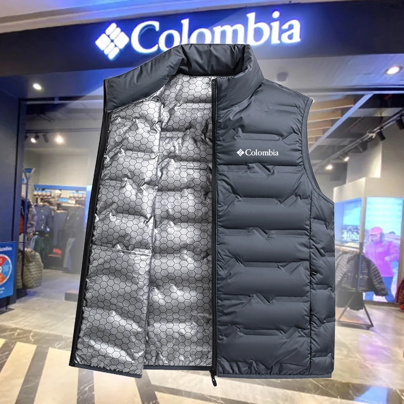 남성용 다운 베스트 경량 그래핀 보온 캐주얼 베스트 가을 겨울 오리털 베스트 패셔너블한 도시 스타일 지퍼 클로저 솔리드 컬러