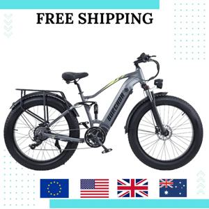 전기 자전거 팻 타이어 BUR-CHDA RX80 48V20Ah 듀얼 모터 산악 자전거 7단 풀 서스펜션 전기 자전거