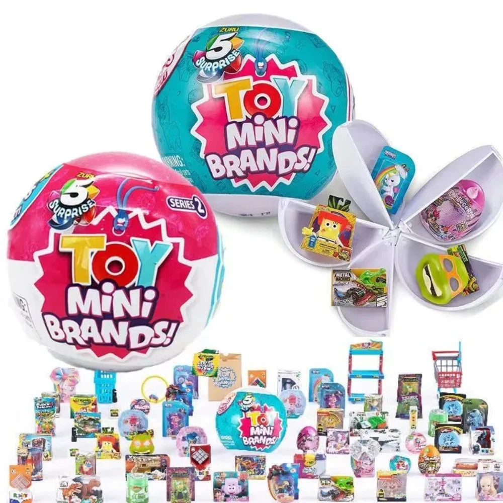 Zuru 5 서프라이즈 미니 브랜드 캡슐 장난감 미스터리 블라인드 박스 패션 서프라이즈 볼 실제 미니어처 인형 Collectible Toys Gifts