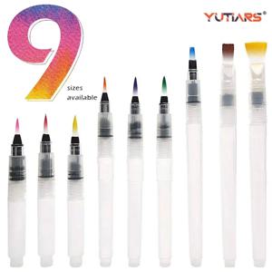 7/14pcs 수채화 브러쉬 펜 리필 형 수채화 브러쉬 펜 수채화 그림 용 물 페인트 브러쉬