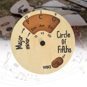 목재 코드 휠 다섯 번째계 코드 원형 기타 코드 차트 음악 이론 멜로디 도구 초보자용 음악 애호가 선물