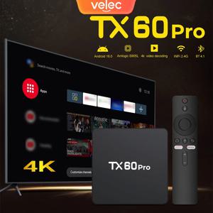 Velec 스마트 TV 박스 안드로이드 16 16+256GB 4K 비디오 디코딩 고급 스트리밍 듀얼 밴드 와이파이 홈 엔터테인먼트 미디어 플레이어