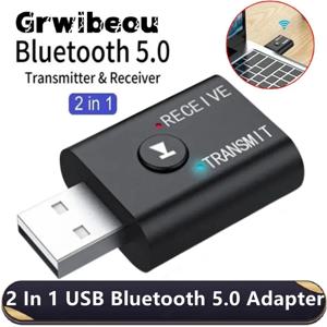 2 In 1 USB 블루투스 어댑터 5.0 송신기 블루투스 컴퓨터 TV 노트북 스피커 헤드셋 어댑터 무선 블루투스 수신기