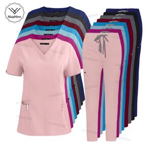 도매 수술실 수술 유니폼 고체 고품질 의료 유니폼 애완 동물 클리닉 건강 관리 미용실 간호 스크럽