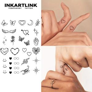 헤나 손가락 문신(18) 임시 문신, 15일까지 지속됩니다. 신기술 매직 방수 반영구적 스티커.