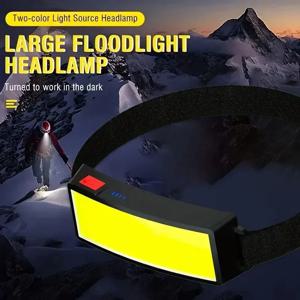 COB LED 헤드라이트 손전등 3 모드, 내장 배터리 USB 충전식 헤드램프 야외 비상 캠핑 낚시 랜턴