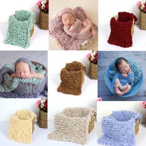 신생아 사진 소품 담요, 크로 셰 배경 매트, 아기 사진 촬영 바구니 액세서리, 사진 스튜디오 포즈, 50x50cm