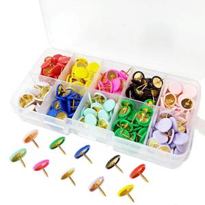 100pcs 둥근 머리 압정 사무실 학교 용품에 대 한 둥근 플라스틱 및 금속 플랫 엄지 압정