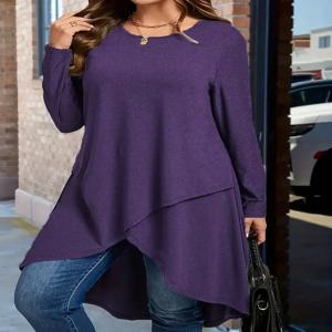 가을 겨울 신상 플러스 사이즈 여성 의류, 데일리 캐주얼 루즈한 긴팔 드레스 인기 상품