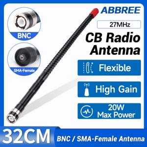ABBREE CB 라디오 안테나 27Mhz 고이득 SMA-암 BNC 휩 안테나 (콴셩 TK11 RT-880G UV-88 UV-98 Plus 무전기용)