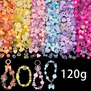 1bag Mixing Style Candy Color Acrylic Beads For DIY Handmade Bracelet Jewelry Making Phone Chain Accessories
