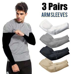 3쌍 여름 자외선 차단 아이스 슬리브 남녀 패션 통기성 탄력 아이스 실크 암 글러브 야외 사이클링, 운전용