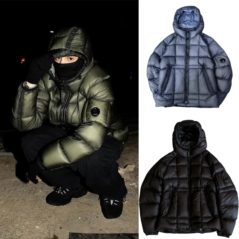새로운 방풍 보온 다운 재킷 - 커플 후드 코트 플란넬 안감 긴 겨울 파카 남녀 공용