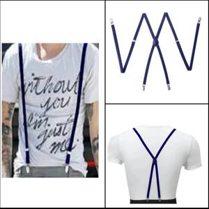 1cm 너비 남성과 여성의 어깨 끈 클립 정장 바지 성인 4 클립 X 백 서스펜더 탄성 교정기