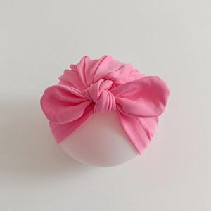 단색 아기 터번 캡, 순면, 신생아 탄성 반다나 머리띠, 비니, 큰 활, 인도 모자, 어린이 헤어 액세서리