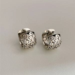 925 스털링 실버 행운의 캐릭터 여성을위한 구름 귀걸이를 비췄습니다 민족 복고풍 보석 선물