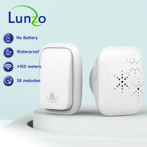 무선 자체 생성 초인종 방수 배터리 없음 150m 장거리 대용량 키네틱 도어 벨