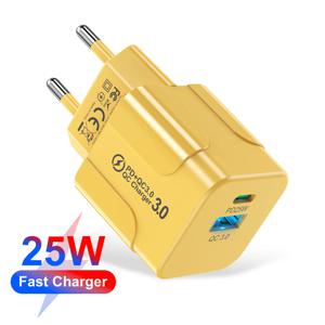 PD 25W USB C 고속 충전기 iPhone 15 Pro Max Xiaomi 14 Oneplus KR EU US 미니 2 포트 여행용 플러그 전화 고속 충전 어댑터