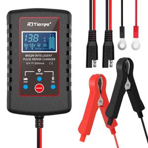 자동차 자동 플로트 충전기 스마트 배터리 충전기 ASE 어댑터 케이블 6V 12V 스위치 오토바이 잔디 깎는 기계에 대한 다중 보호