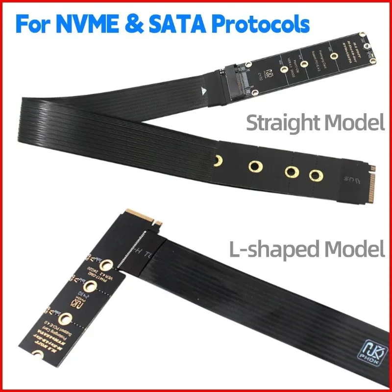 SSD 그래픽 카드용 M.2 NVME 연장 케이블 솔리드 드라이브 라이저 카드용 M.2 SSD PCI-Express 4.0X4 M 키 확장 어댑터 케이블