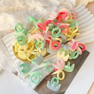 10 개/대 만화 크라운 나비 어린이 Hairbands 수건 밧줄 포니 테일 홀더 어린이 미니 고무 밴드 모자를 쓰고 있죠