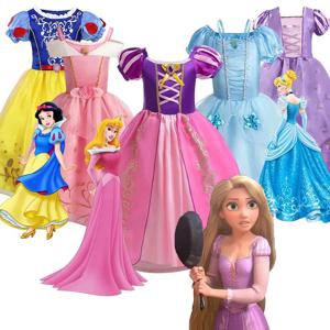 여자 공주 드레스 키즈 디즈니 코스프레 신데렐라 백설 공주 오로라 라푼젤 할로윈 의상 어린이 생일 파티 드레스