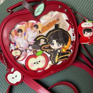달콤한 소녀 배낭 새로운 귀여운 사과 모양 Itabag 틈새 디자인 휴대용 Crossbody 패션 핫 세일 투명 인형 레저 가방