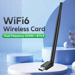 WiFi 6 900Mbps Bluetooth 5.4+ WiFi USB 무선 네트워크 카드 어댑터(2.4G+5GHz) PC/노트북 Win10/11용 듀얼 밴드 Wi-Fi 수신기