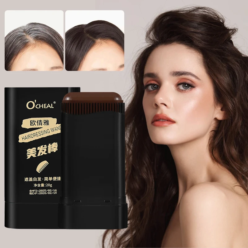 Ocheal 3 색 빠른 터치 업 헤어 스틱 수염 컬러 스틱 휴대용 임시 빠른 커버 헤어 펜 인스턴트 염료 스틱 빗