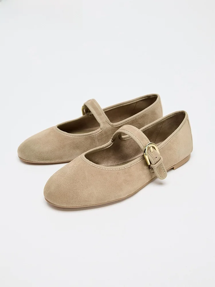 여성 플랫 바닥 슬립온 발레 플랫 캐주얼 한국 스타일 벨벳 신발 봄 가을 시즌 패션 단화